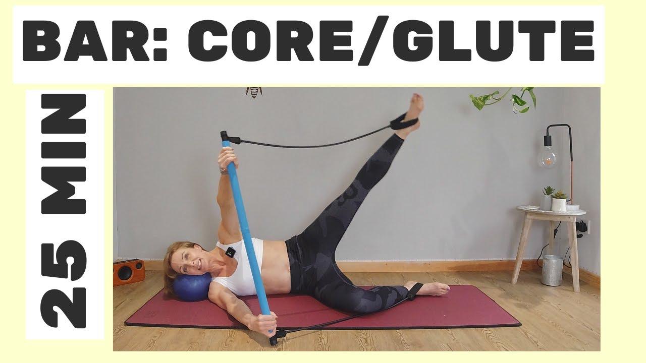 'Video thumbnail for Pilates Bar Core / Glutes Workout | 25 minute Home Workout'