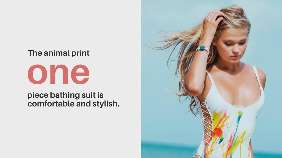 'Video thumbnail for Choosing your animal print one piece bathing suit'
